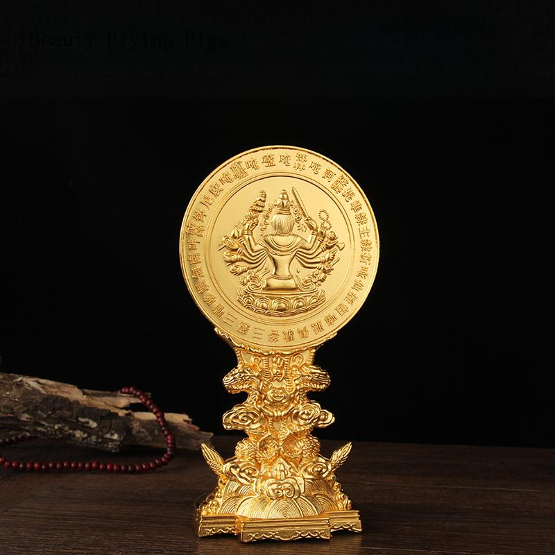 10x20.5cm Chinese Classical Alloy Dragon Seat Collimator Pendant Folk Art  Buddhism  Home Decoration Accessories