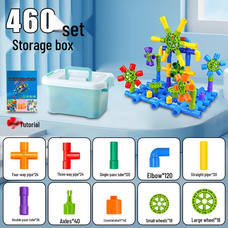 Children's Educational Interlocking Building Blocks - DIY Water Pipe Assembly Toy for Early Learning