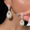 18k Gold Plated Silver Needle Zircon Teardrop Earrings - Luxury, High-End, Unique and Elegant Design