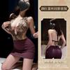 Sex underwear sexy pure desire purple temptation hip skirt perspective hanging neck strap sleeping women's clothes free uniform
