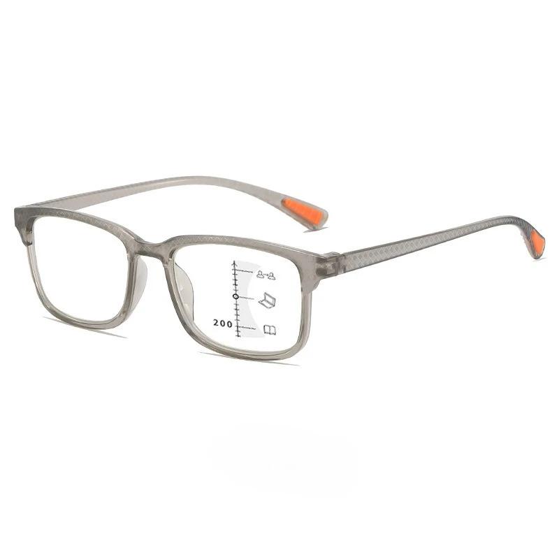 

Neutral Classic Square Multifocal Photochromic Reading Glasses High-Definition Blue Light Protection Hyperopia Glasses +3.5+4.0 +4.0