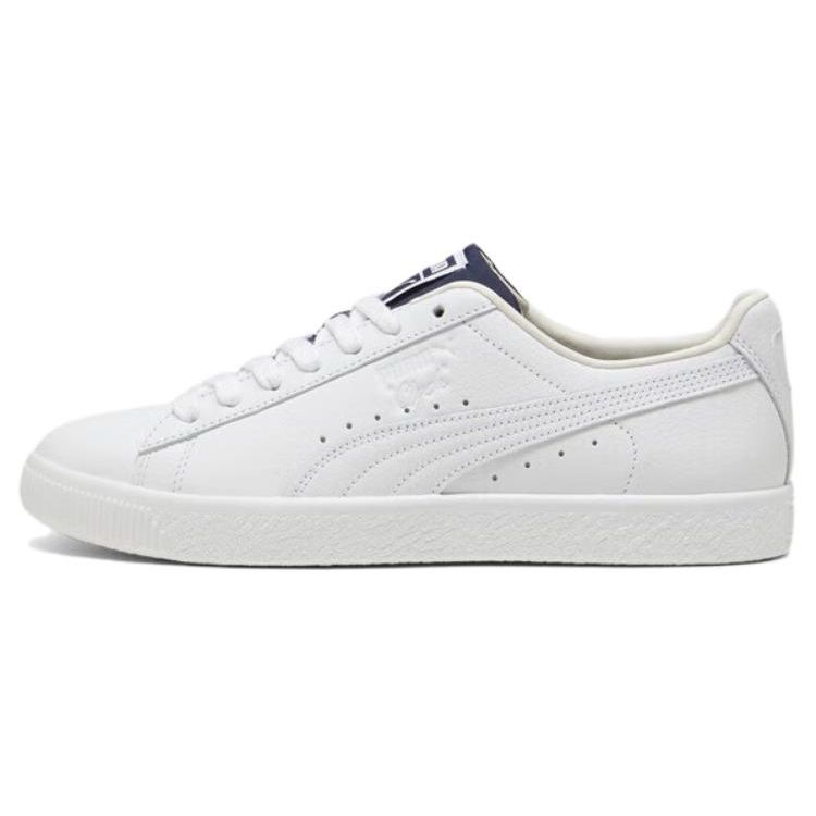 PUMA SF Clyde Varsity 2 Unisex Low Top Skate Shoes White Blue Comfortable Versatile 396491-02
