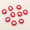 6-piece fun and sexy red lip resin pendant set - hip-hop style pendant, suitable for DIY earrings, keychains, and jewelry making