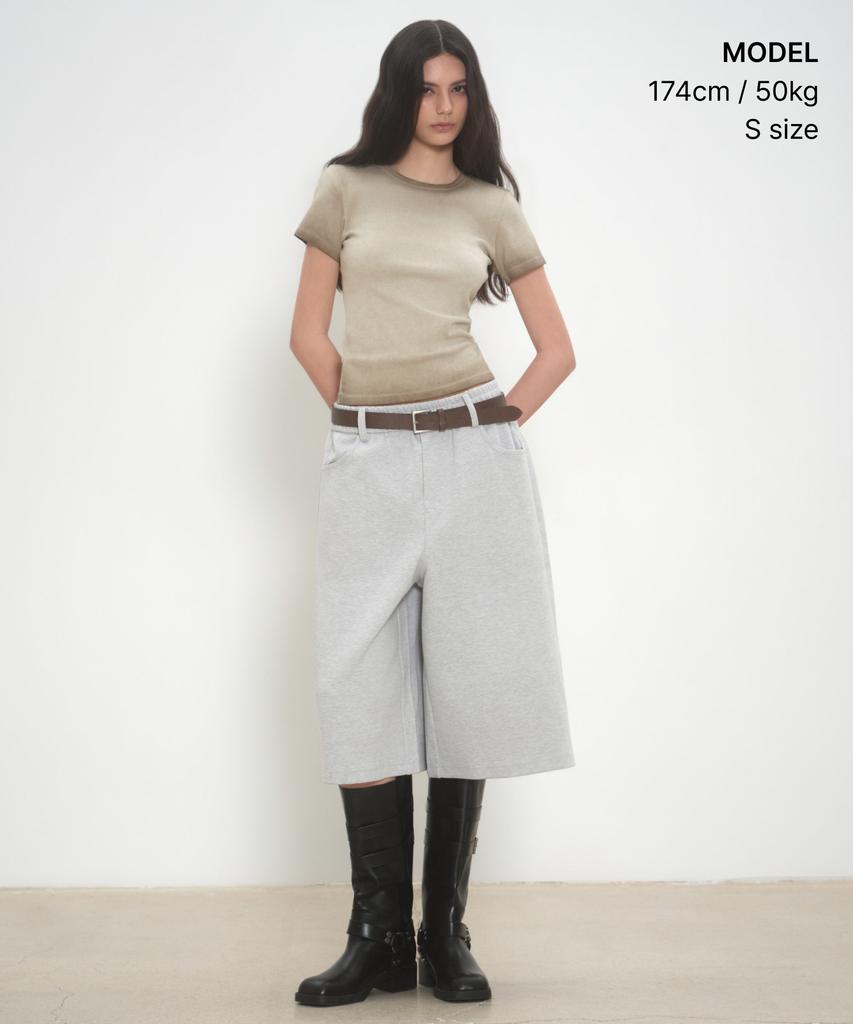 MUSINSA STANDARD WOMAN Women'S Dirty Dried Slim Crew Neck T-Shirt [Grayish Beige]