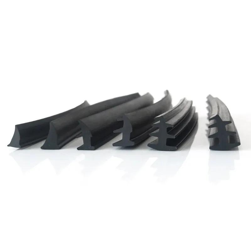 1/3/5/10M Door And Window Sealing Strip Aluminum Windproof Alloy Fixed Glass Gap Three T Type Fill The Card Slot Rubber Strips