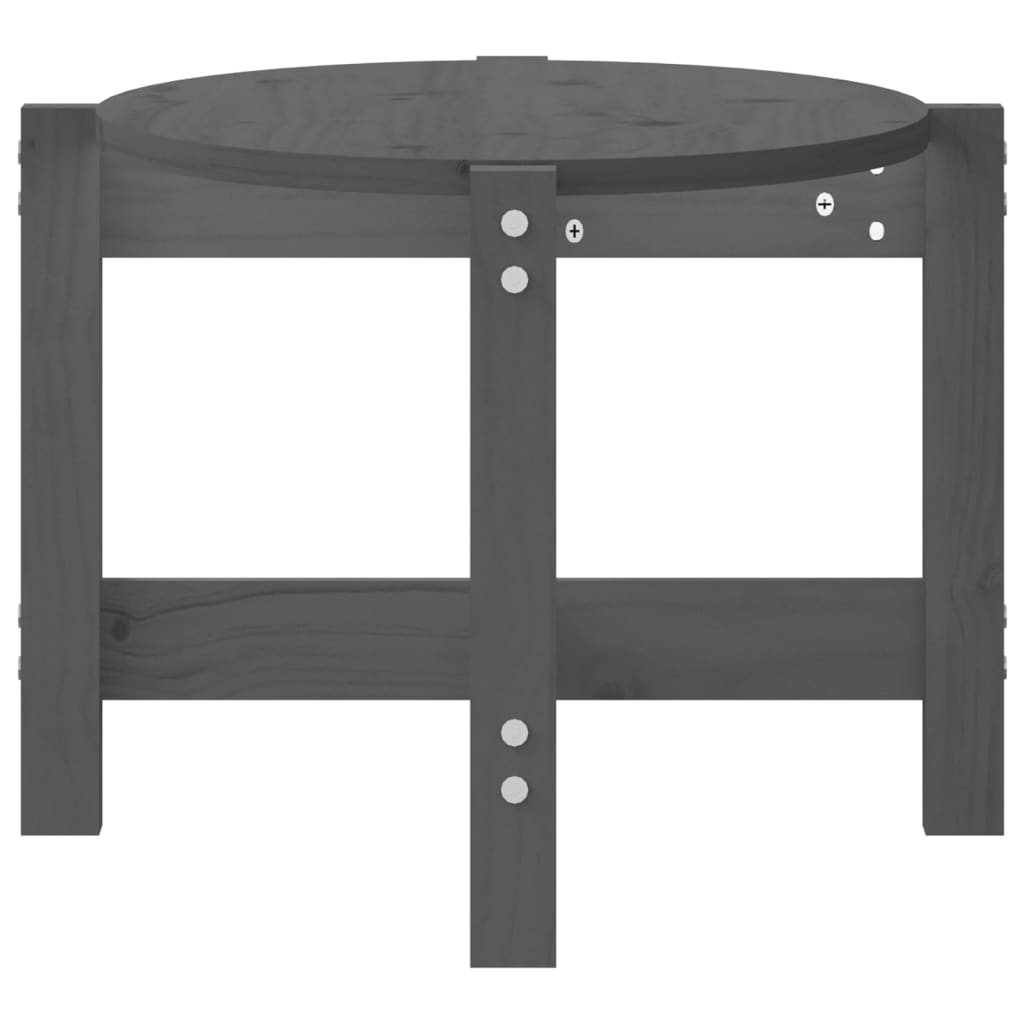 Coffee Table Gray 87 x 48 x 35 cm Solid Pine Wood