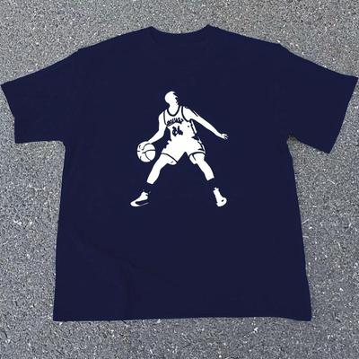 Basketball Player Silhouette T-Shirt,Soft Breathable & Fade-Resistant, Classic Fit for Daily Casual Wear