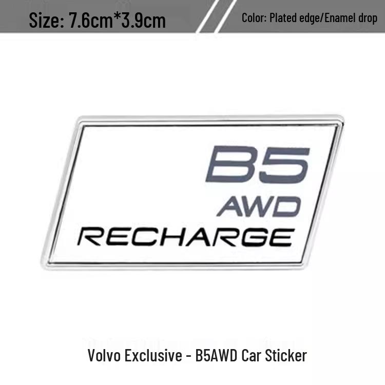 Adesivo per Auto Emblema Posteriore Volvo XC90 XC60 XC40 B5 B6 T3 T5 T6 T8
