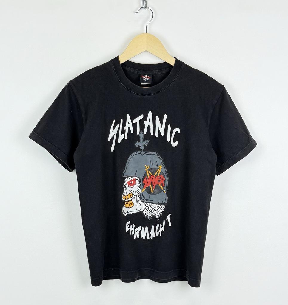 1985 Slayer Slatanic Wehrmacht World Tour 2 T-Shirt Men’s Size S Black The GTS Unisex T-Shirt