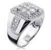 Weiya Luxury Zircon & Silver Diamond Wedding Ring for Men & Women