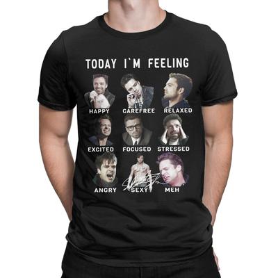 Men Women Graphic Print Sebastian Stan Funny Feelings Bucky Barnes  Tee T Shirt Cotton  T-shirts Clothing