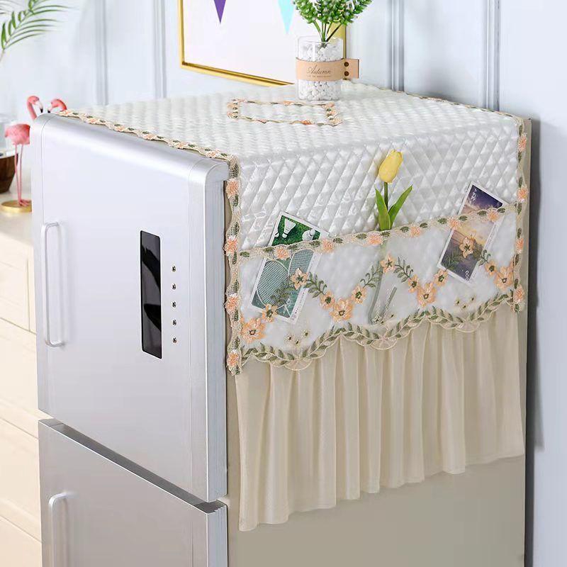 Refrigerator Towel Lace Refrigerator Towel Double Door Dust Cover Washing Machine Cover Universal