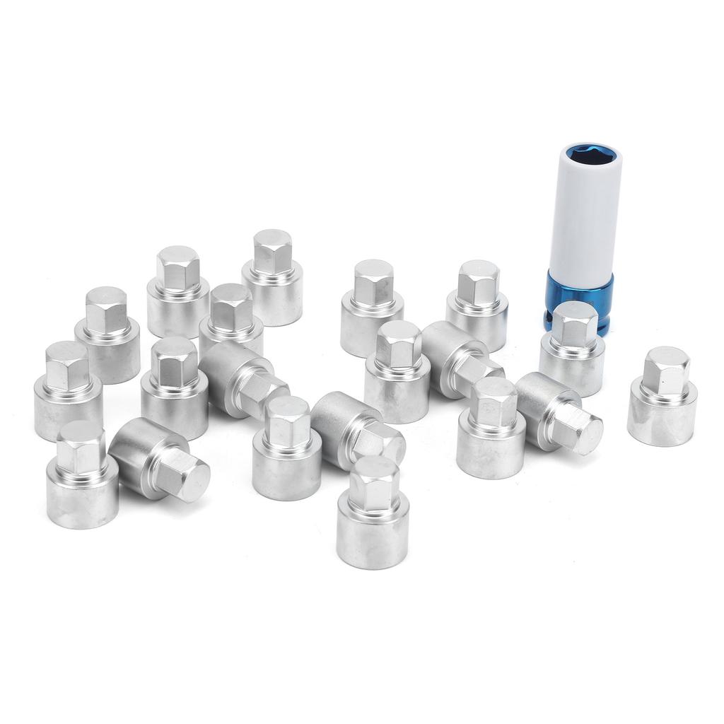 21pcs Anti Thief Wheel Lug Nut Key Stud Remover Tool with Toolbox 20 Locking Keys 17mm Socket