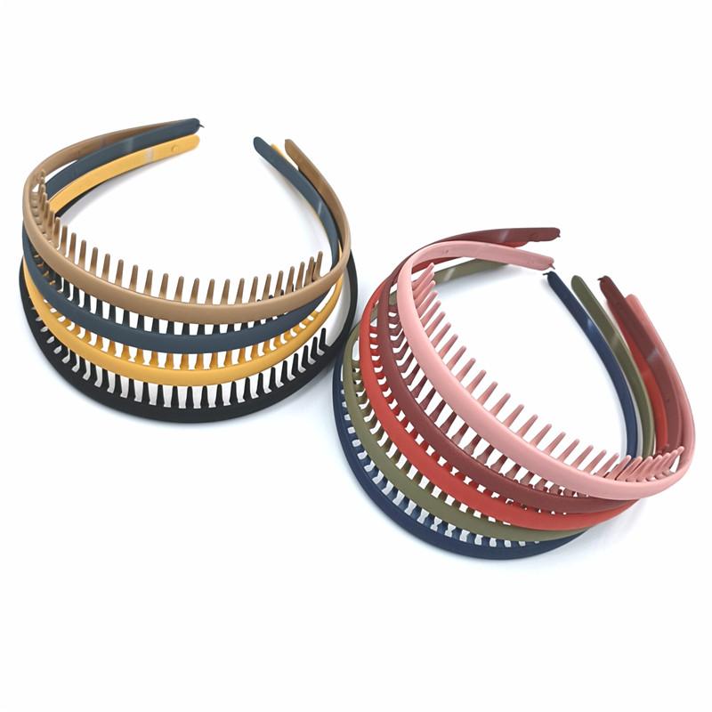 Vogue Peigne à cheveux Bandeaux Bandeau avec dents Accessoires de cheveux simples Couleur bonbon Femmes Cerceau de cheveux Couleur Morandi Mode Couleur unie Nouveau Haute qualité
