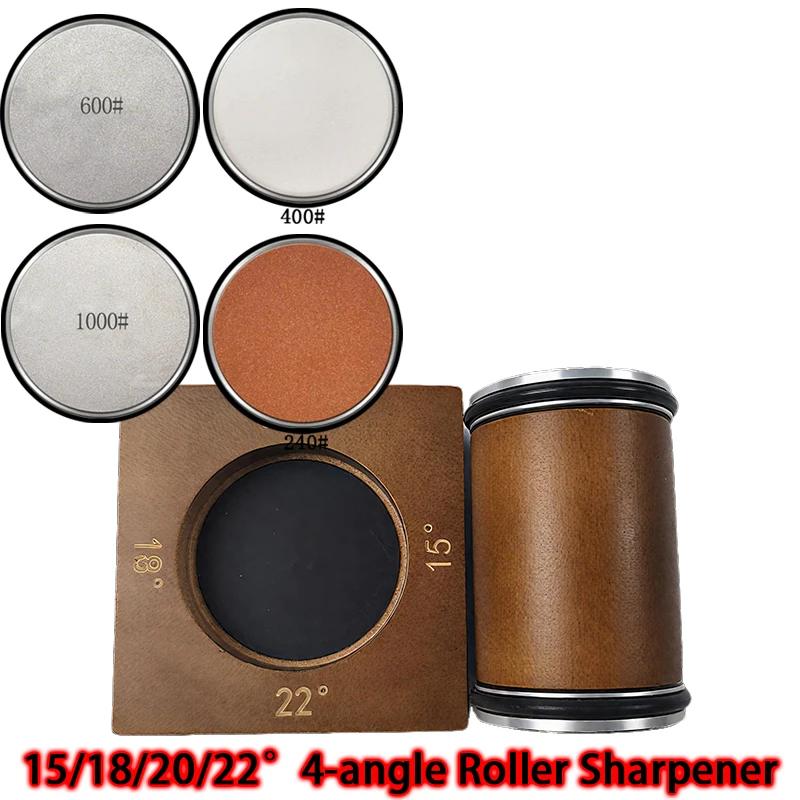 4 Angle Options 15° 18° 20° 22° Roller Knife Sharpener Efficient Blade Sharpening Tool for Cooking & Butchery Knives