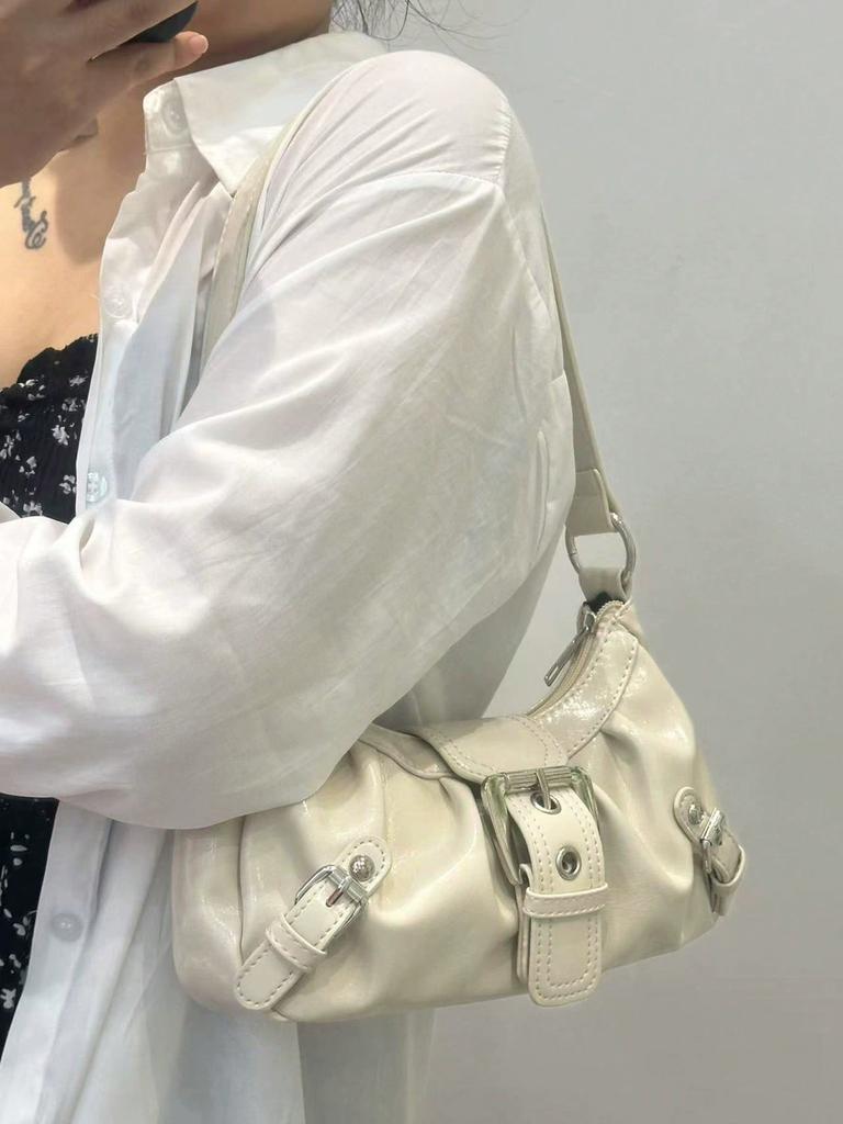 2025 Spring Hot Selling Maillard Style Retro Style Small Bag Spicy Girl Y2K Wasteland Style Vintage Leather Shoulder Armpit Bag