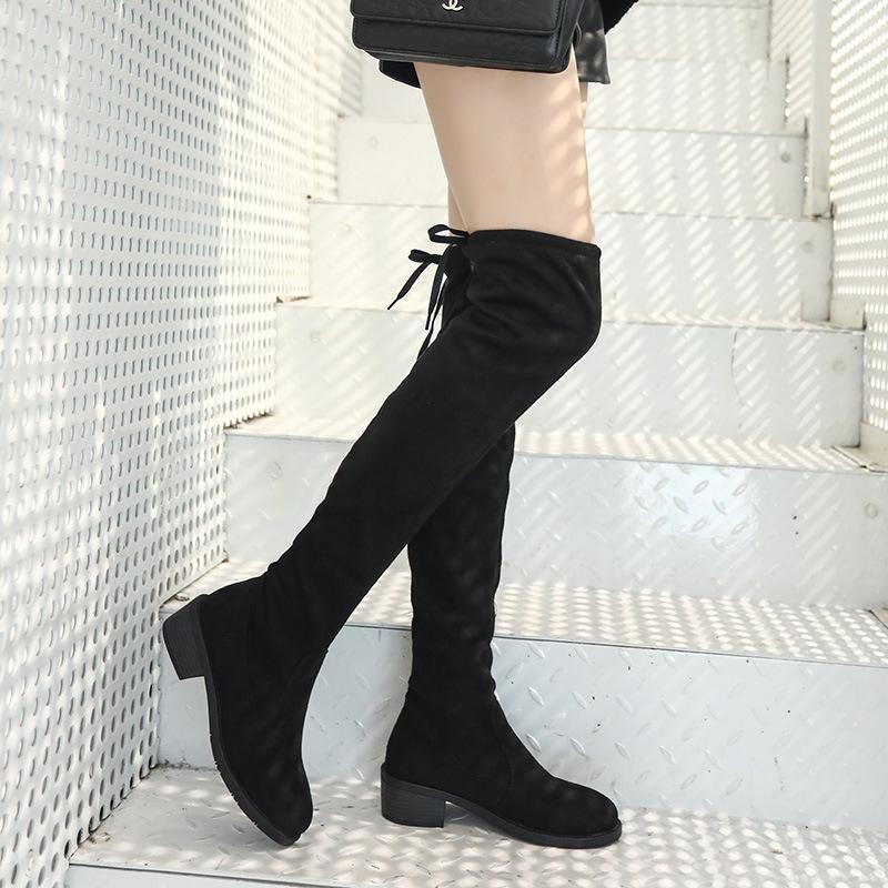 Fashion 2025 Long Leather Boots Women's Over-the-knee Skinny Boots  Autumn and Winter New Long-tube High-heeled Stretch Boots