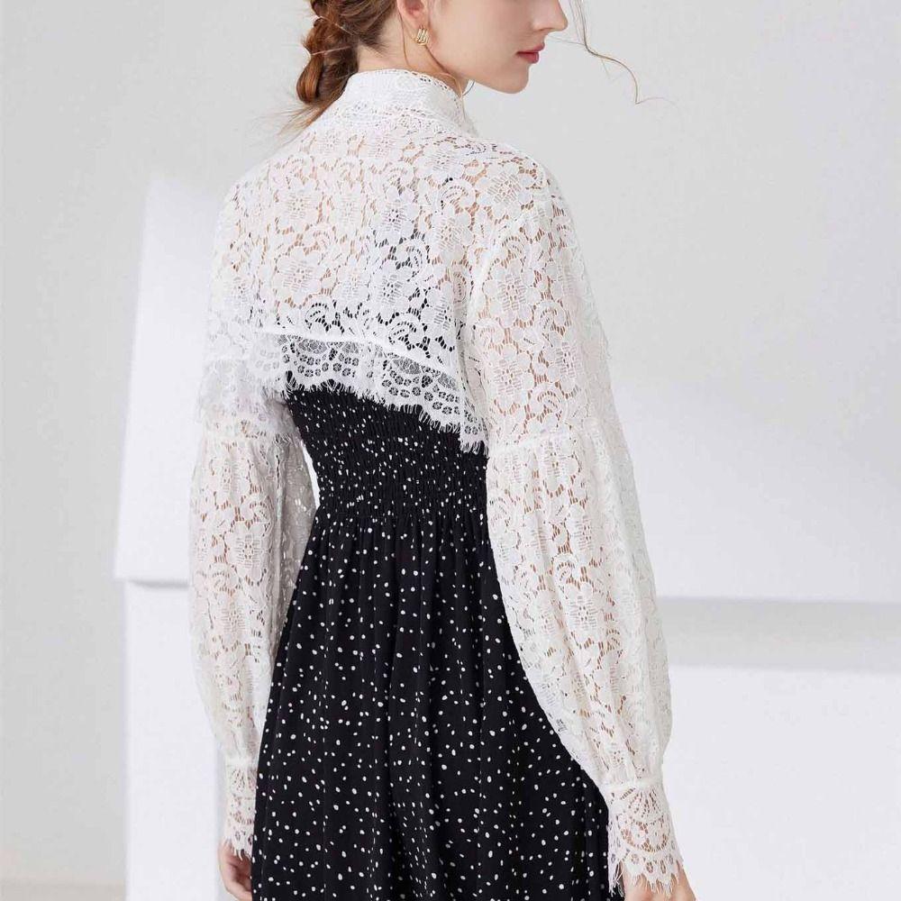 New High Quality Fashion Portable Beautiful Lace Sunscreen Shawl Chiffon Floral False Collar Clothes Accessories Girl