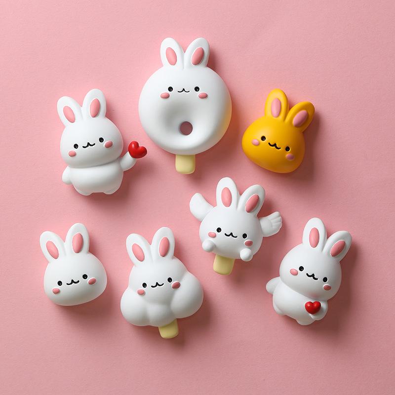 Rabbit Magnetic Refrigerator Magnet Creative Diy Refrigerator Sticker Decoration Resin Sticker Po Wall Gift Toy