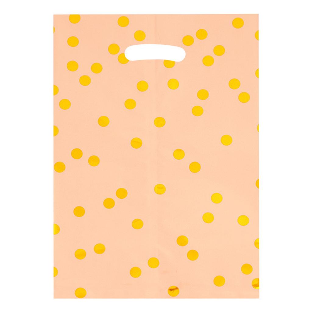 Party Favor Bags with Polka Dot Pattern Durable Aluminum Foil Material Die Cut Handle Gift Bags for Events and Celebrations