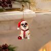 2D Flat Puppy Ornament for Keys Crown Dog Acrylic Keychain, Backpack Cute Pet Key Ring Friends Charm, Animal Hanging with Lanyard Transparent