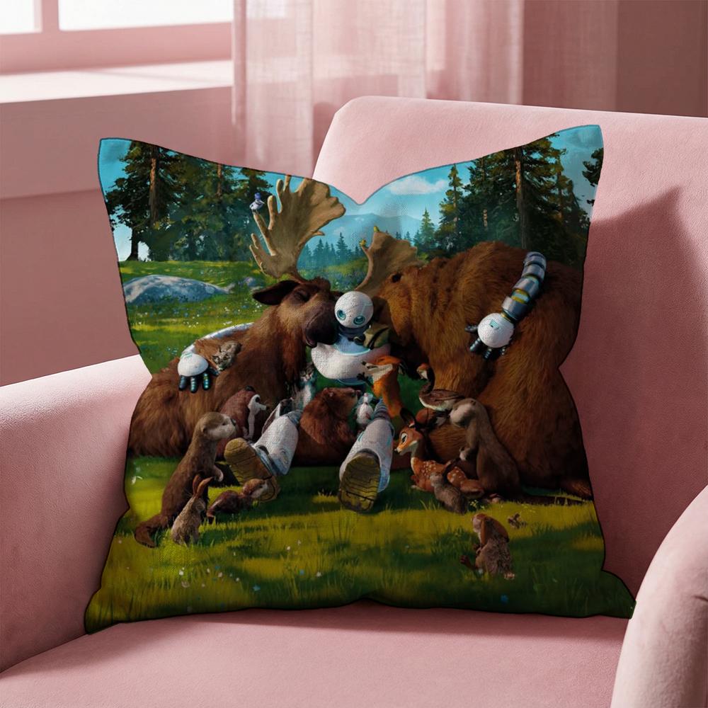 The W-Wild Robot Cushion Cover Multi-Scene Pillow Cover for Home & Car - Reversible, Soft & Durable for Daily Use