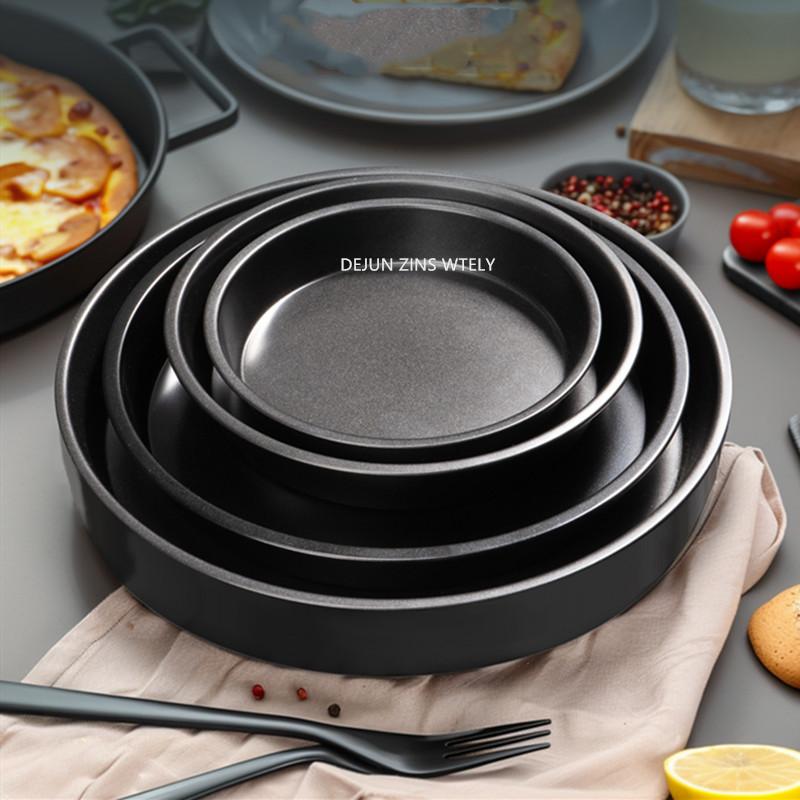 Food-grade Carbon Steel Pizza Tray Home Oven Baking Tray 6/8/9/10-inch Tray Cake Mold Baking Tools Kitchen Accessories
