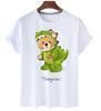 plus Size Trendy Teddy Bear Graphic Tee Casual Short-Sleeved T-Shirt Polyester Fabric Summer Top for Men