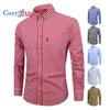 Cozy Up Men Plaid Cotton Casual Slim Fit Long Sleeve Button Down Dress Shirts