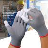 PU Coated Nylon Gloves, Protective Work Wear, Abrasion-Resistant, for Handling And Packaging, Thin Rubber Gloves, Sun-Protective, Gray/12 Pairs/S