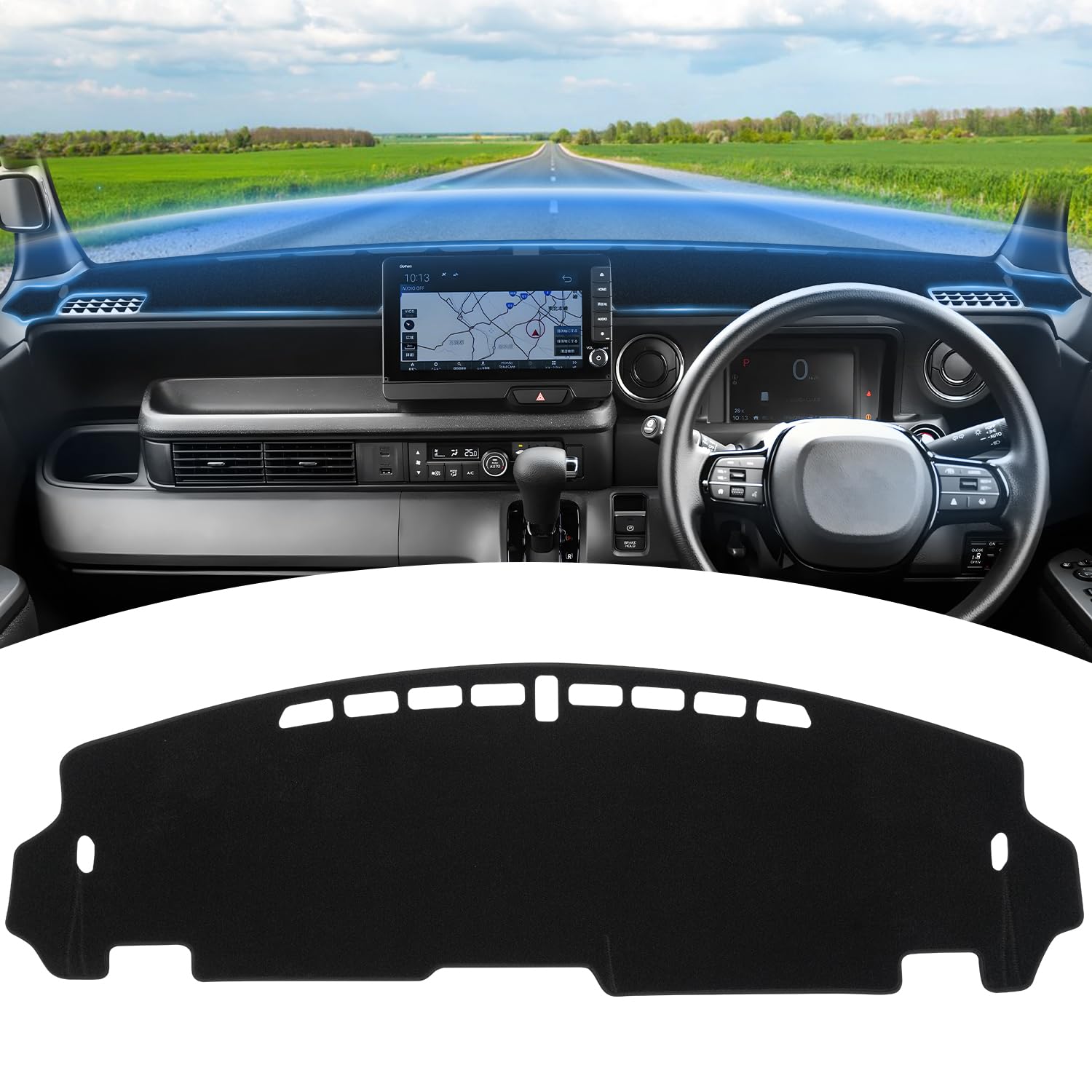 

GIMUYA Коврик на приборную панель для Honda New Custom 2023 Защитный для приборной панели Салон Солнце N-BOX JF5/JF6 (3-е поколение) (С октября и далее) - Черный, Набор из 1 предмета, чёрный