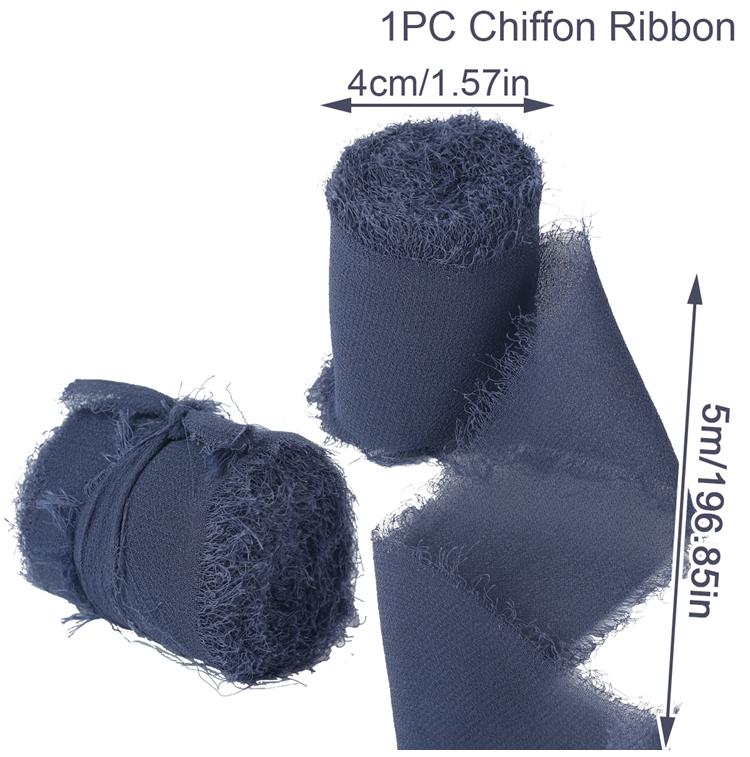 4CM*5M Handmade Frayed Edged Satin Chiffon Silk Ribbon For Wedding Invitation Wrapping Bouquets Birthday Party Decorations Gifts
