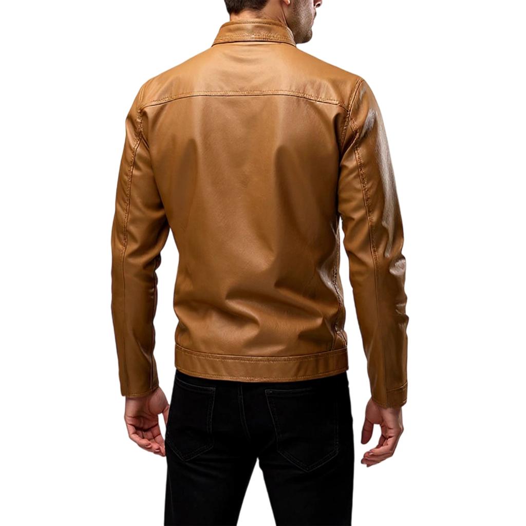 Men's  Leisure  Standing Collar  Thin Style  Locomotive  Leather Jacket  Jacket  Coat