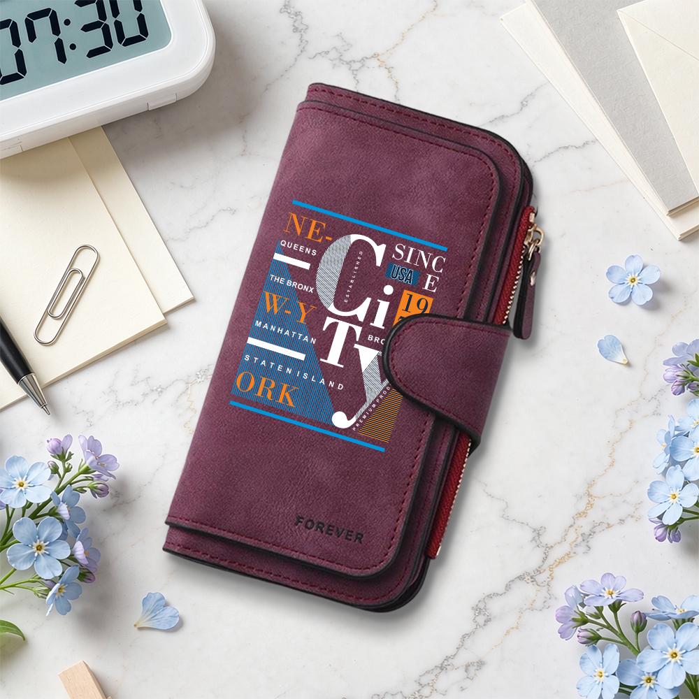 New York City Print Multi Slot Long Wallet For Daily Use