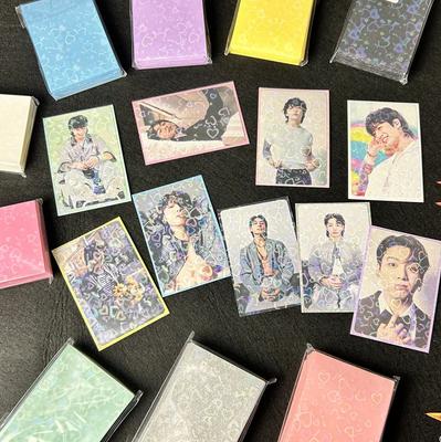 50 sztuk Kpop koszulki na karty 61x91mm 20C Heart Bling Holder na holograficzne pocztówki Top Load Films Photocard Game Photo Cards Protector