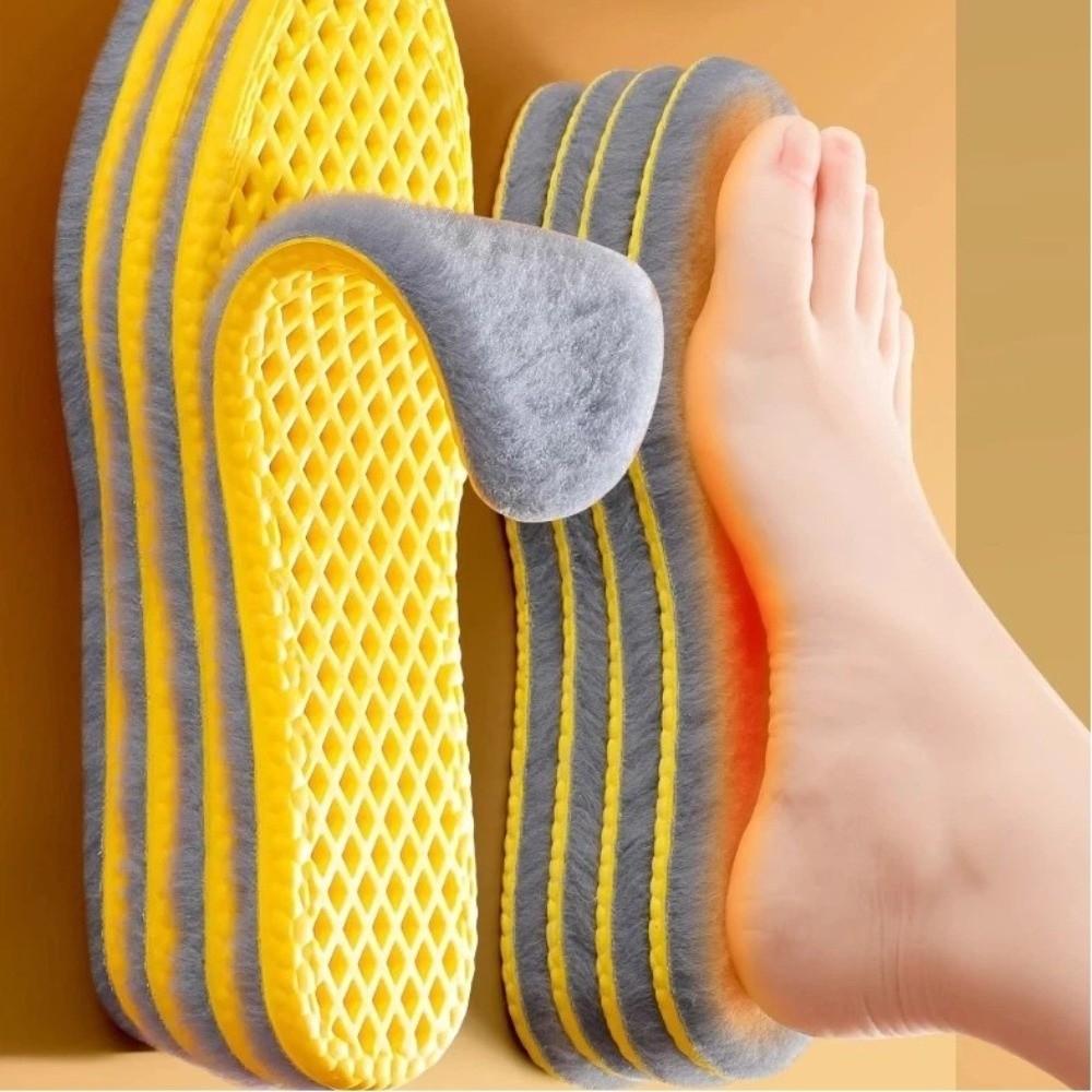 Self Heated Cashmere Snow Boots Insoles Thicken Sports Inserts Soft Warm Plush Insoles Men