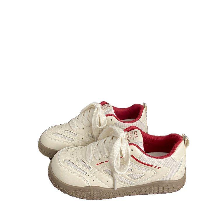 2025 Spring Chic Women's German Double Mesh Sneakers: Ugly-Cute Korean Style Breathable White Sport Shoes