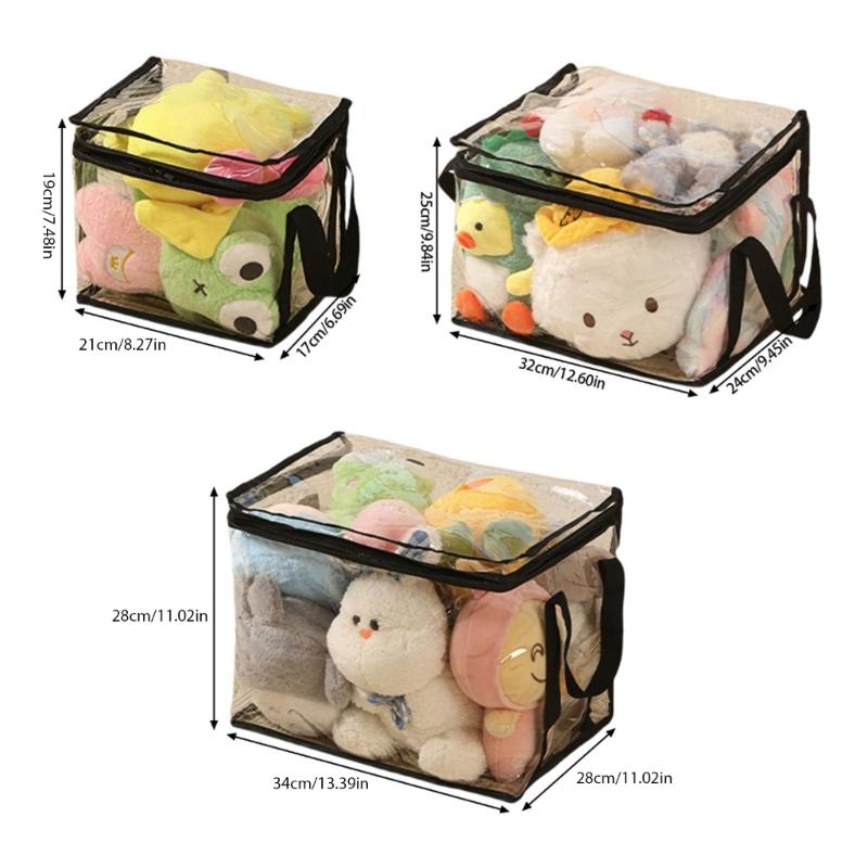 3PCs Durable PVC Toy Organizers Bags Clear Waterproof Storage With Handles For Block Books Board Game