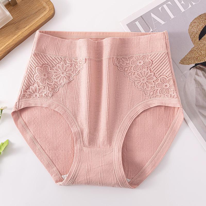 Large Size Female Spring and Autumn Pure Cotton Antibacterial High Waist Middle Aged and Elderly Briefs