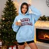 Damen Weihnachtsdruck Kapuzenpullover Lässiger Pullover für Feiertage Winterbekleidung