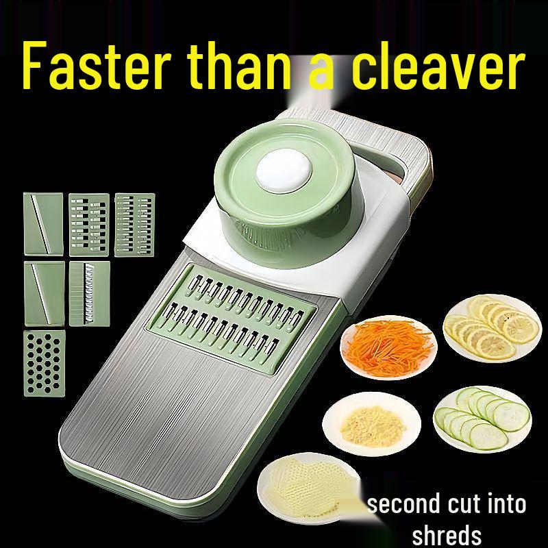 Stainless Steel Multi-Functional Vegetable Cutter & Grater with Hand Guard