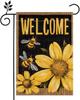 Spring Summer Sunower Bee Garden Ag 12x18 Inch Double Sided, Oral Welcome Yard Decor, Farmhouse Outdoor Ag for Lawn