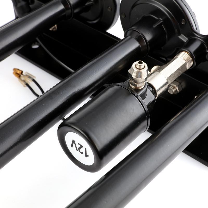 Bocina de Aire para Coche Súper Ruidosa de 135db y 12V con 4 Tubos Trompeta para Camión/Tren/Barco (Negro / plata)