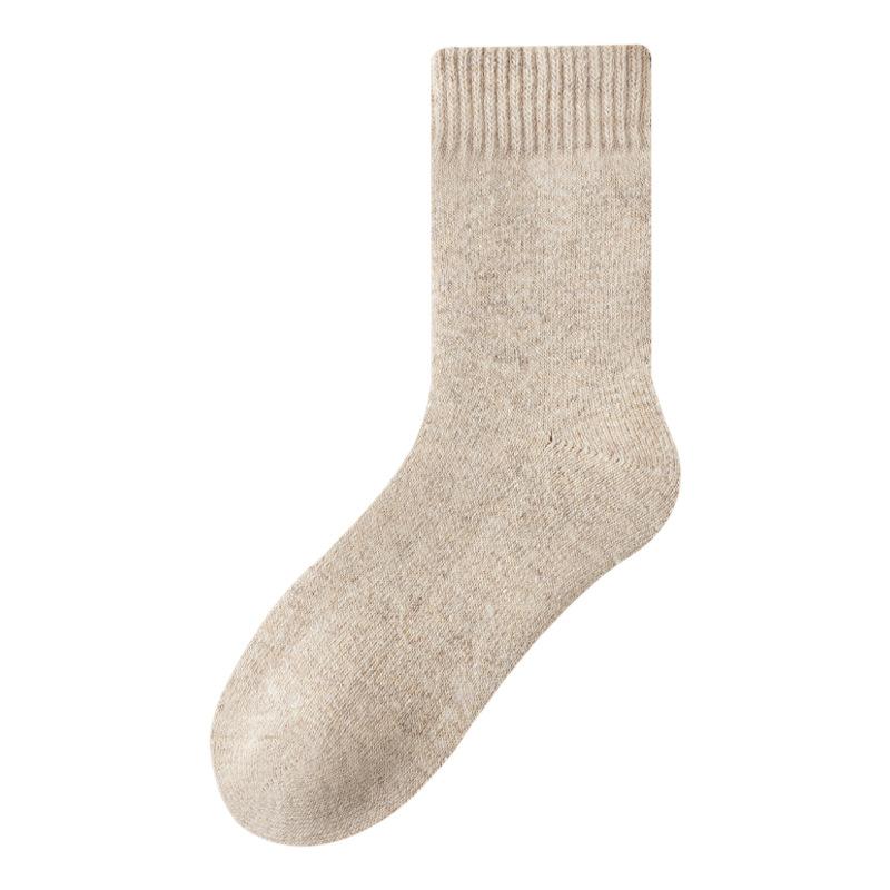 Women's Winter Thickened Fleece Wool Socks for Women, Mid-calf Socks for Warmth, Solid Color Simple Fleece Women's Socks for Autumn and Winter