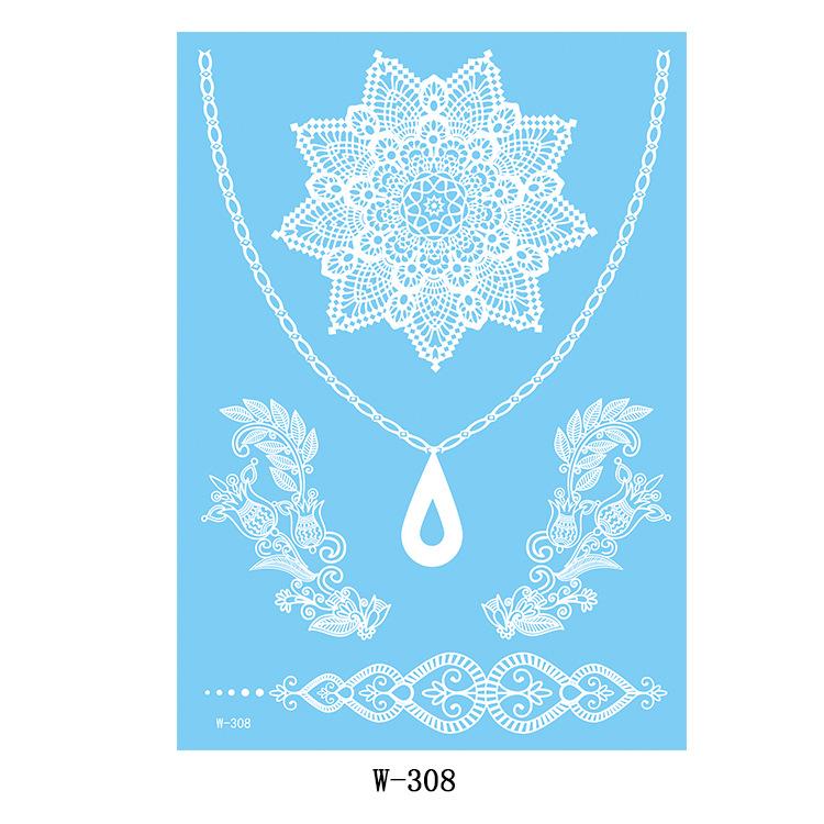 Black And White Lace Tattoo Sticker Wedding Bride Waterproof Tattoo Sticker Tattoo