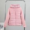 European and American cotton-padded clothes women's clothing splicing fashion down cotton-padded clothes jacket slim and thin stand-up collar cotton