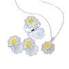 Zircon Set, Versatile Fashion Necklace Earring Set, Flower Set Jewelry.