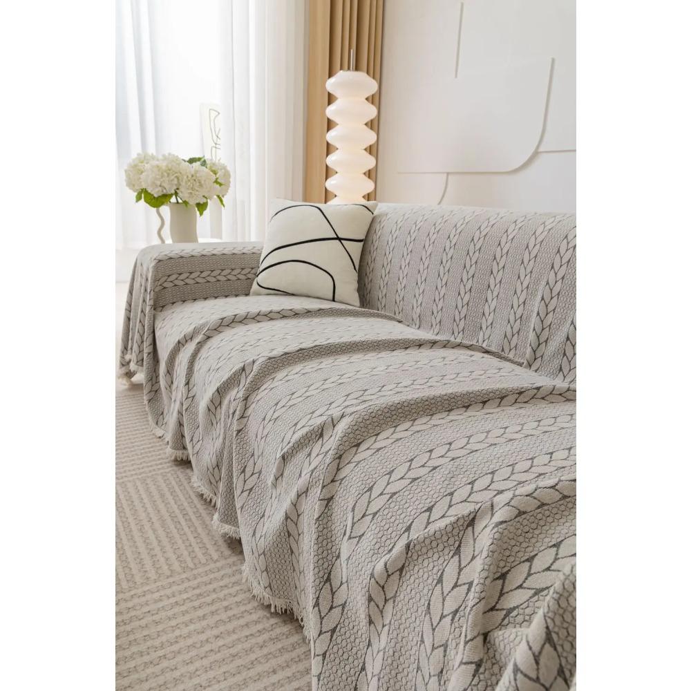 Sofa Cushion Cover Double Side Couch Cover Chenille Wheatear Pattern Sofa Slipcover housse canapé 3 places inclinable