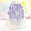 Thin Breathable Pet Cat Dog Dress Floral Pattern Pet Clothing Pet Princess Skirt  For Small Dogs
