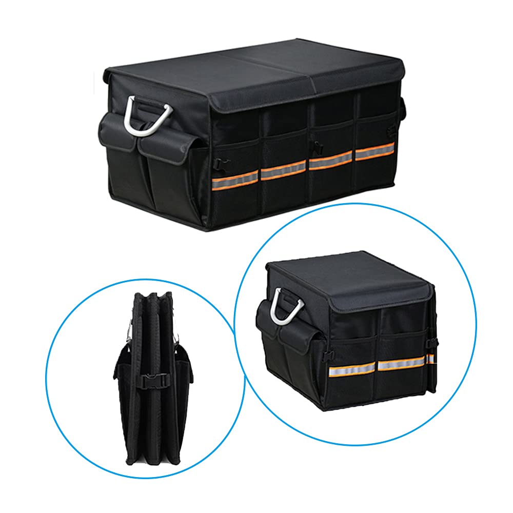 Easyhouse Faltbare Auto-Kofferraumaufbewahrung mit Trennwänden und für die Rücksitzaufbewahrung und Große Passform und Große Fahrzeuge Box, Wasserdicht, Deckel, Organisation,